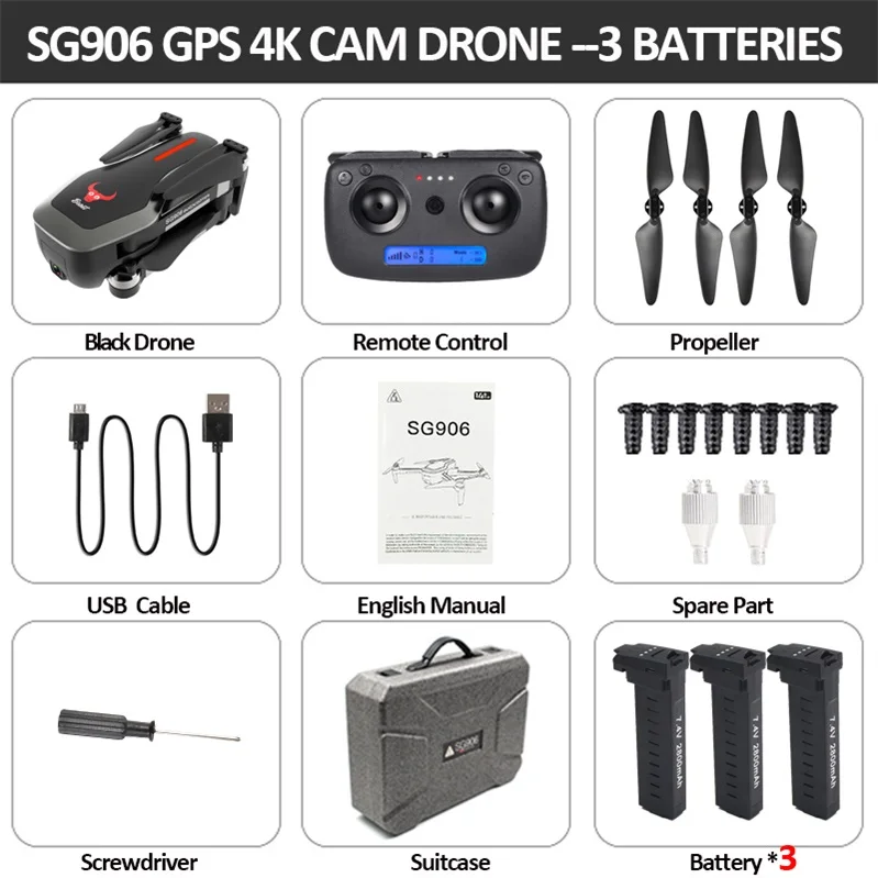 Beast SG906 gps 5G wifi FPV с 4K Ультра прозрачной камерой бесщеточный складной X193 Радиоуправляемый Дрон Квадрокоптер RTF черный VS F11 B4W - Цвет: black 3BAT PBox