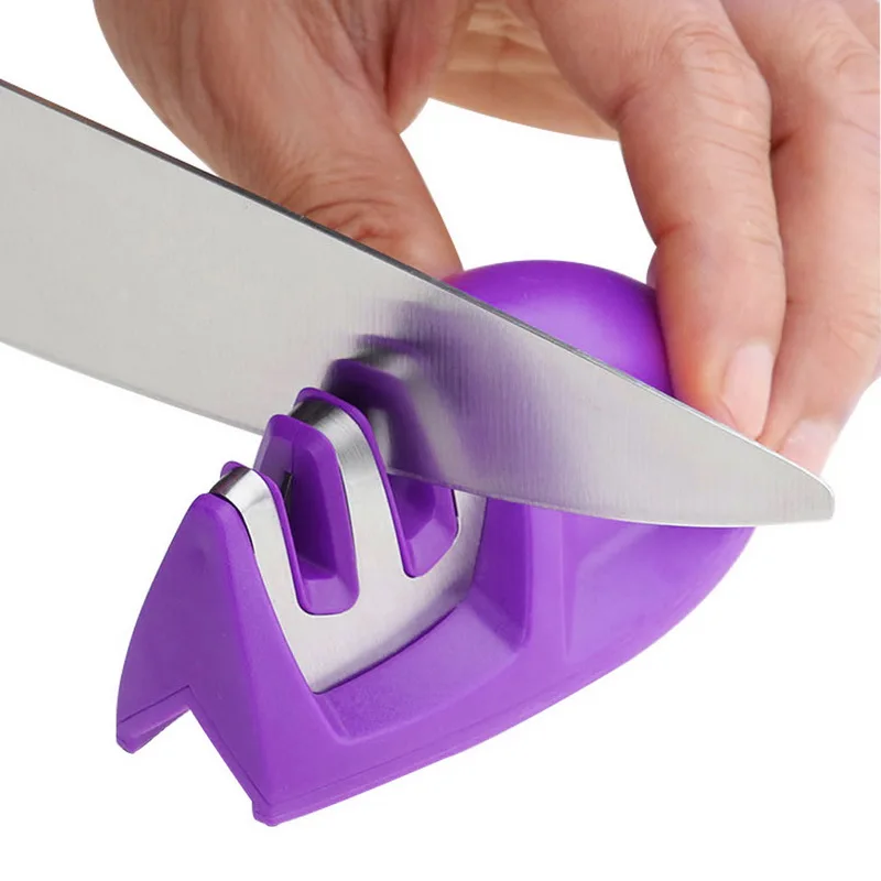 Urijk бренд Двухступенчатая(алмазная и керамическая) точилка для кухонных ножей точильный камень для дома точилка для ножей кухонные инструменты - Цвет: purple