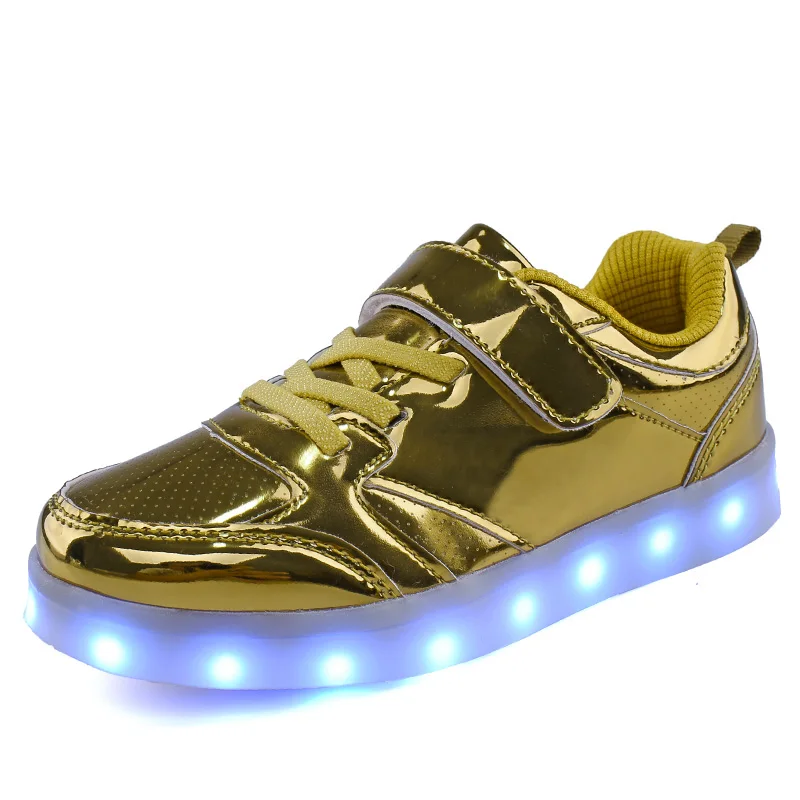 

2018 Eur26-37 Luminous Sneakers glowing USB illuminated krasovki kids shoes children with led light up sneakers for girls&boys