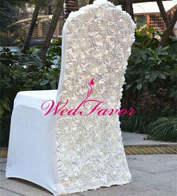 100pcs Spandex Wedding Rosette Chair Covers Lycra Stretch Chair Covers