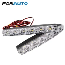 2 шт. 6 светодиодов Автомобильные дневные ходовые огни автомобиля-Стайлинг DRL автомобиля дневные лампы Авто Противотуманные фары супер яркий водонепроницаемый DC 12 В