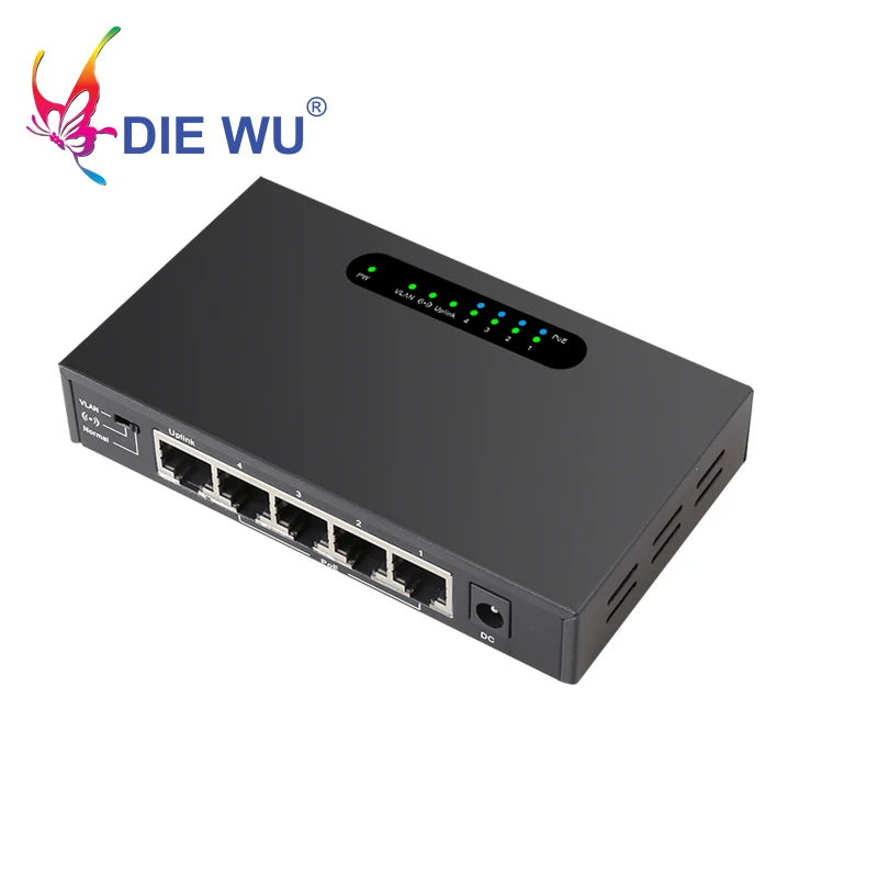 Коммутатор VLAN POE 52 в 5 портов 4 порта 1 коммутатор Ethernet Поддержка 250 м для системы