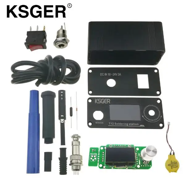 KSGER STM32 OLED версия V2.0 T12 контроллер паяльной станции с батареей 9501 набор паяльных ручек Электрические паяльники - Цвет: DIY SET 4