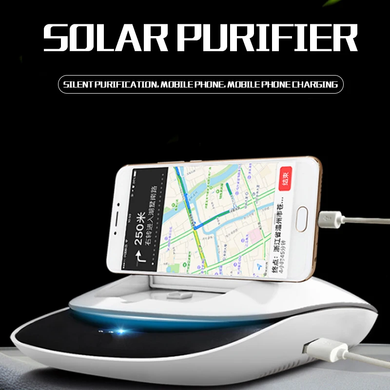 Солнечный автомобильный очиститель воздуха отрицательных ионов держатель мобильного телефона в дополнение к формальдегиду запах подарок