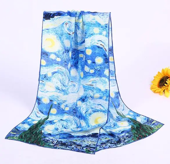  women summer butterfly printed long scarf for women