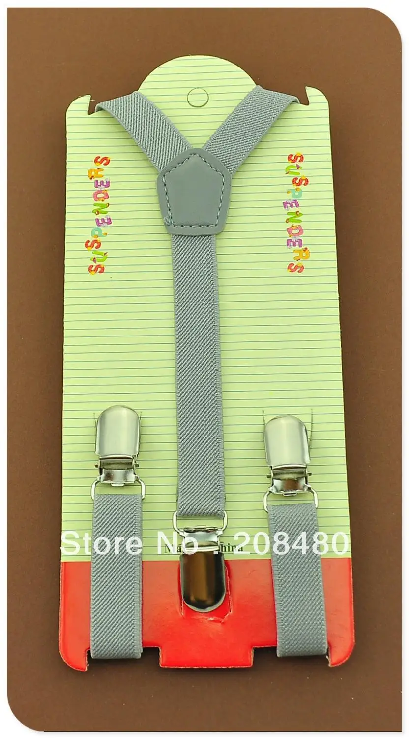 Free Shipping 1.5x65cm"Light gray" Kids Suspenders Children/Boys/Girls