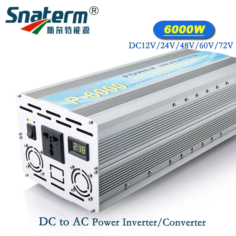 P-6000 6KW/6000W (Peak 12KW) Solar off grid Power Inverter DC  12V/24V/48V/60V/72V to AC 220V 230V 240V Modified Wave Converter