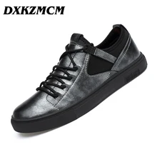 DXKZMCM Men’s Shoes, Handmade Genuine Leather Men Casual Shoes, Men Fashion Designer Flats Sneakers Shoes