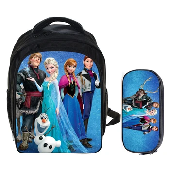

2 Pcs/Set Elsa and Anna School bags Boys and Grils Laptop Backpack for Teenagers Girls Boys Casual Rucksack School Travel Bags
