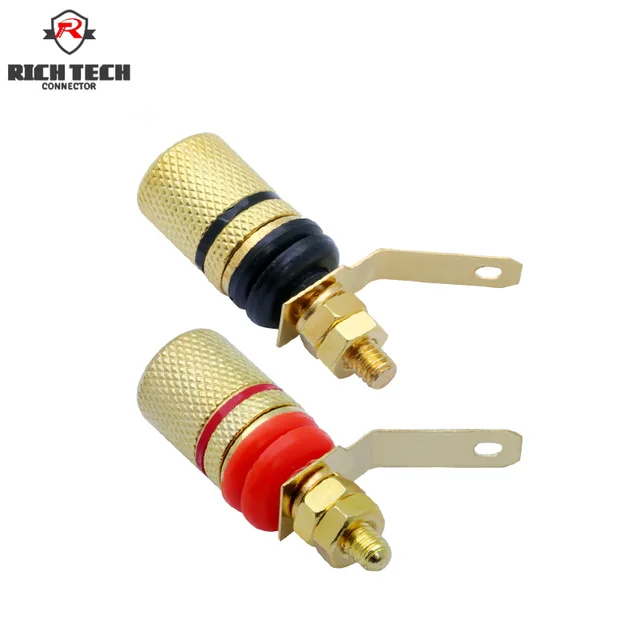 8pcs/4pairs Gold Plated Amplifier Speaker Binding Post Terminal Banana Sockets Connector Suitable for 4mm banana plugs connector