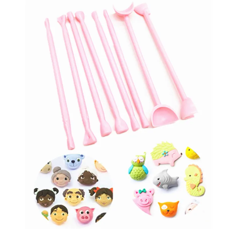 

8PCS Fondant Cake Carving Tools Eye Mold Tool Sugarcraft Plastic Fondant Cutter Cake Decorating Mould Wrinkle Printing Printer