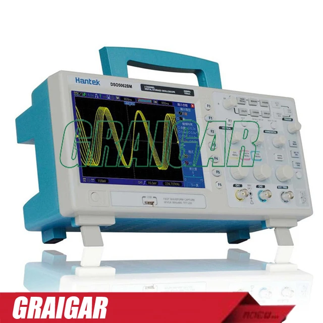 Special Offers High Quality Hantek DSO5062BM 60MHZ Digital Storage Oscilloscope 7" color TFT LCD 1GS/s 2MB memory depth 2Channels 800x480