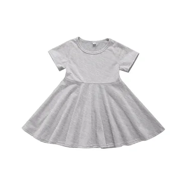 

COSPOT Girls Dress Summer A-line Princess Dresses Bebes Girl Solid Black Gray Pink Dress Kids Dresses for Girls Girls Clothes 25