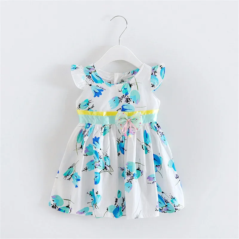

BibiCola summer girls dress baby clothing kids girl casual flower pattern party girls dress children clothes baby girl dresses