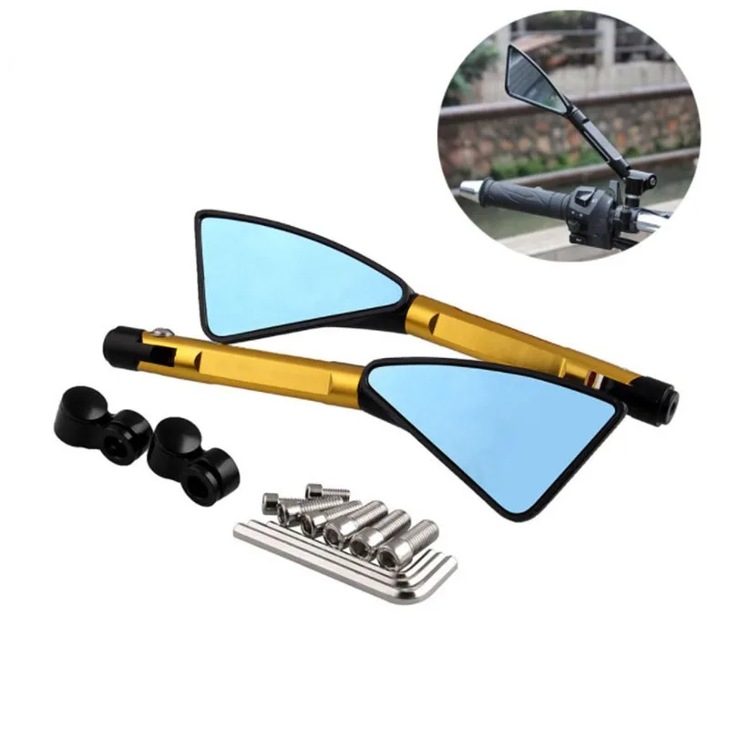 Motorcycle triangular rear view mirror aluminum alloy general type 8mm 10mm front and back wire | Автомобили и мотоциклы