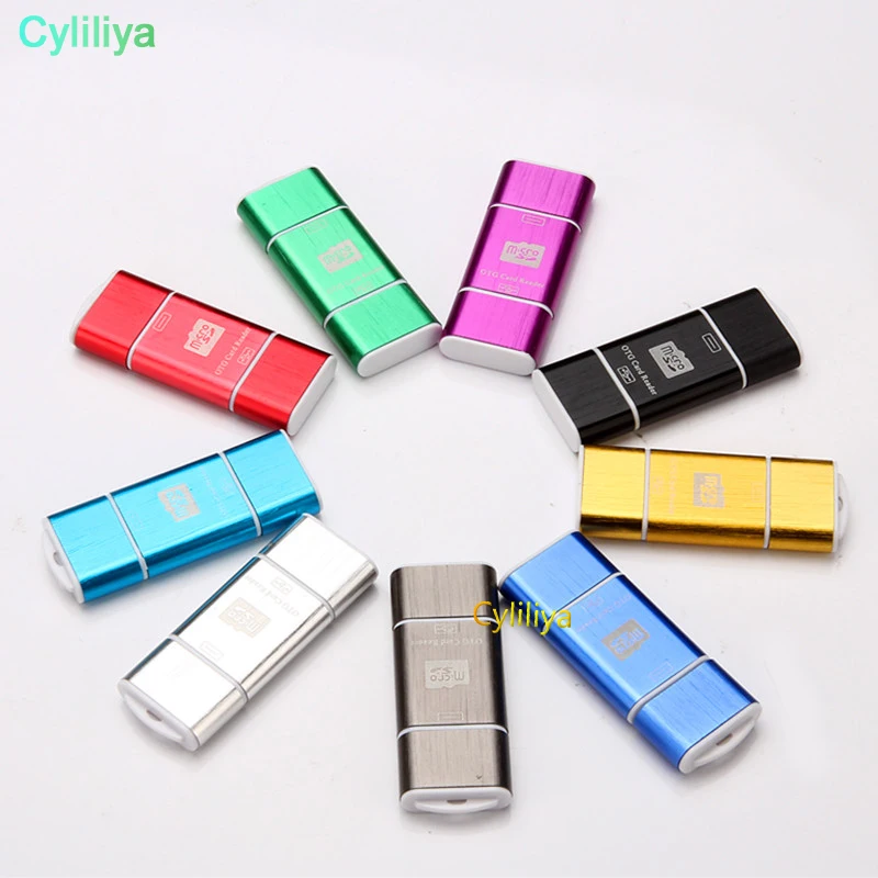 

2000pcs 2 in 1 USB Male To Micro USB Dual Slot OTG Adapter With TF Memory Card Reader For Android Smartphone Tablet Samsung