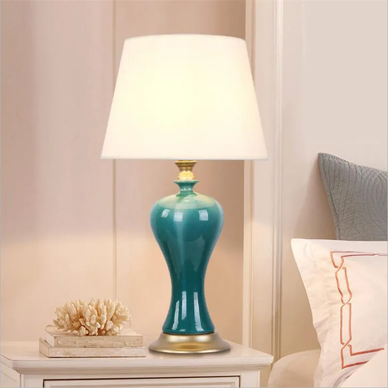 High End Chinese Style Handmade Green Ceramic Fabric Led ...
