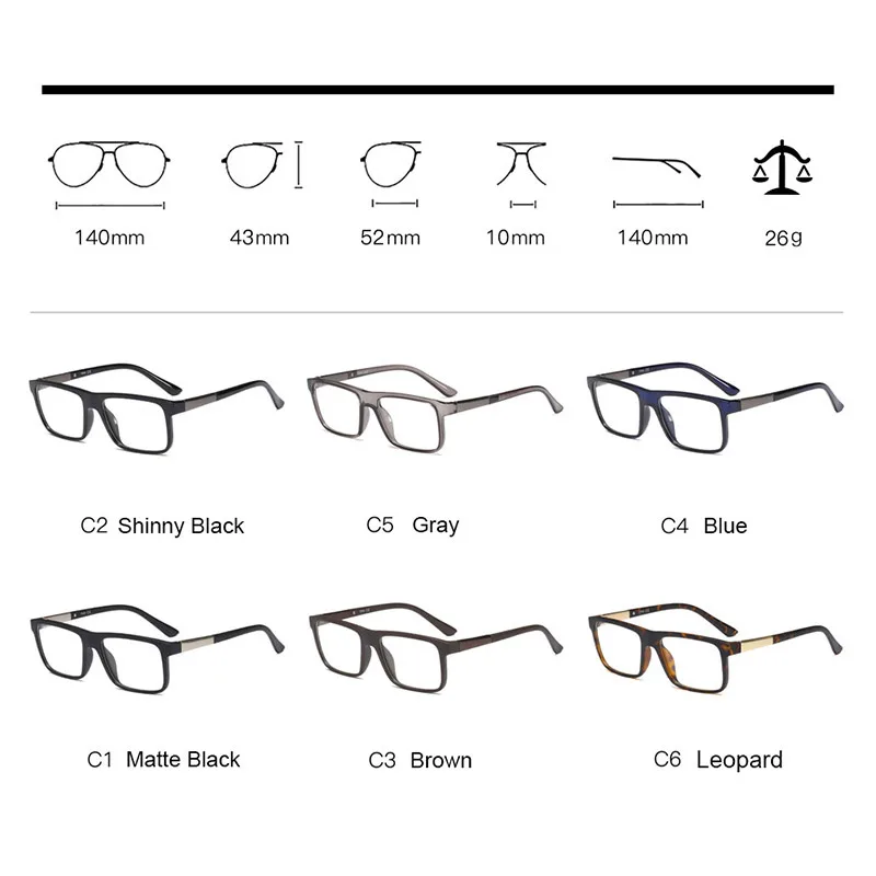 Rectangular Optical Eyeglasses Optical Stylish Full Rim Spectacles for Glasses Prescription Frame Fashion Styles G8014 Eyewear