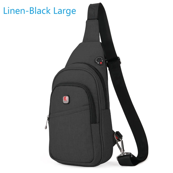 Бренд Balang, мужская повседневная сумка через плечо, женская сумка на лямках, нагрудная сумка, водонепроницаемая, Оксфорд, на плечо, маленькие сумки, мужской рюкзак - Цвет: linen black large