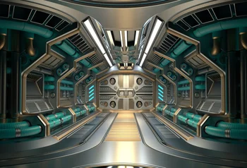 

Laeacco Space-time Tunnel Space Station Indoor Scene Photography Backgrounds Customized Photographic Backdrops For Photo Studio