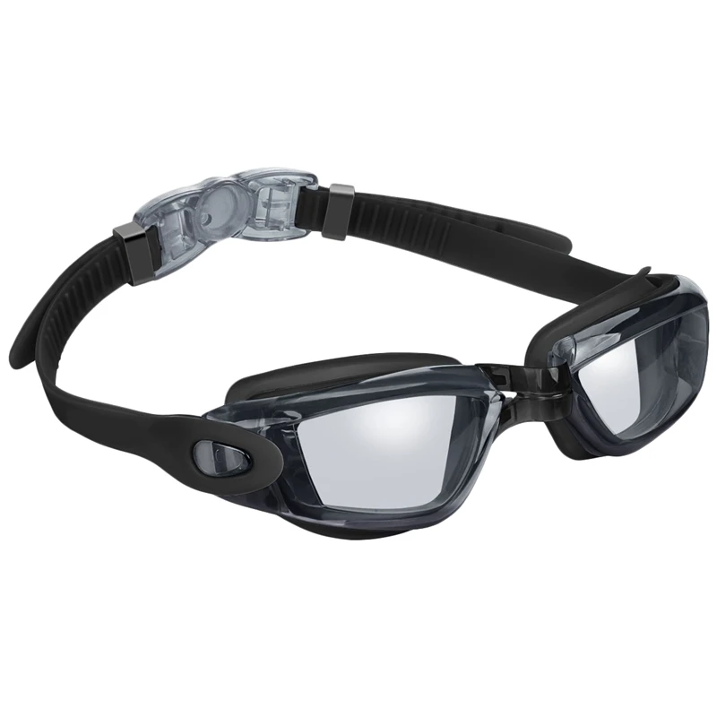 Очки для плавания, не протекающие, анти-туман, УФ-защита, очки для плавания для мужчин, женщин, взрослых, молодых детей(старше 6 лет - Цвет: Black
