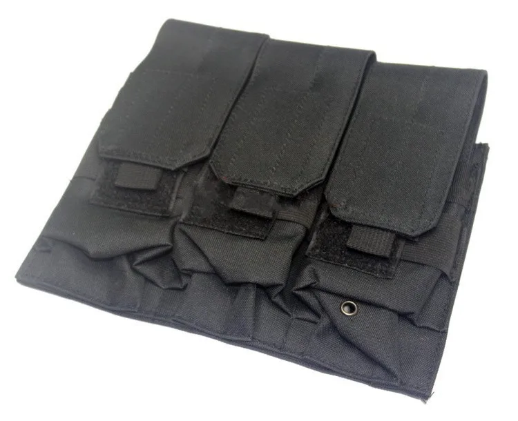 Тактический Molle Airsoft M4 M16 5,56 мм тройной подсумок Черный