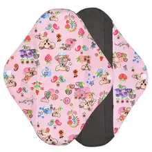 Reusable Night Use Feminine Hygiene with Organic Bamboo Inner Heavy Absorbency Cloth Menstrual Pads Printed Postpartum Pad