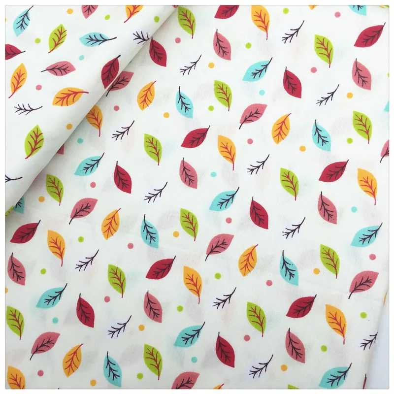 

Cotton Fabric Colorful Leaves Printed Fabrics Patchwork Fat Quarter Bundle Diy Sewing For The Cloth Doll Home Textile Tissue