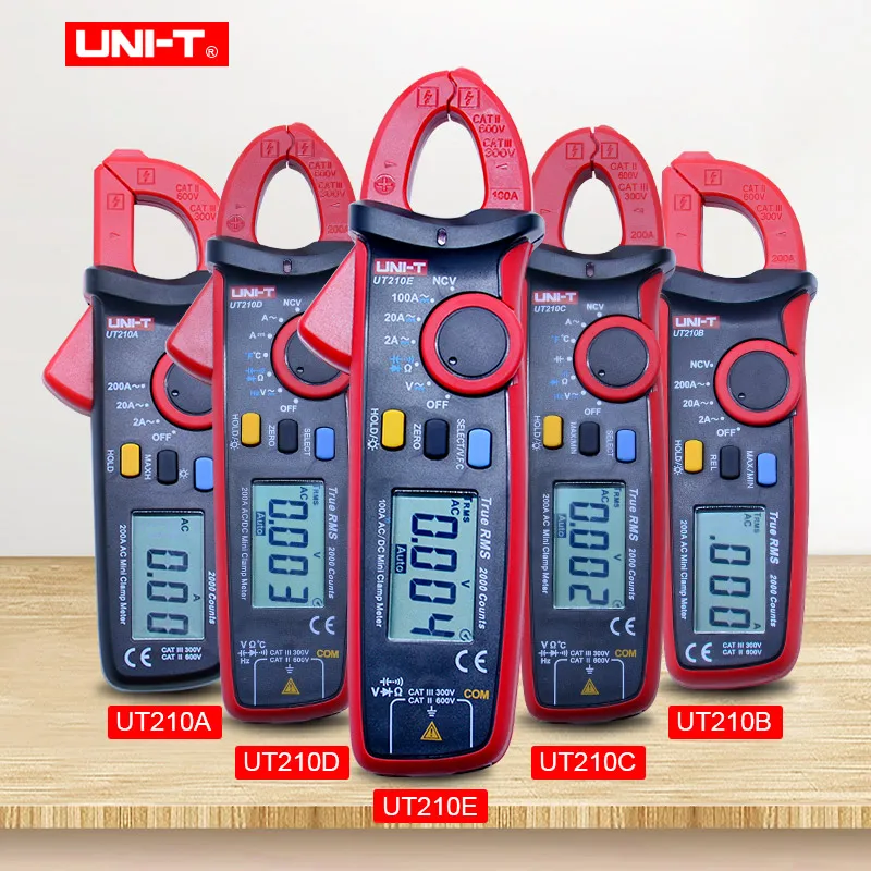 

Digital Clamp Meter UNI-T UT210A/B/C/D/E AC DC Current Voltage meter True RMS Multimeter Capacitance Frequency Resistance tester