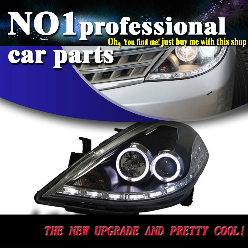 

Car Styling Head Lamp 2008 2011 For Tiida headlights led head lamp DRL front Bi-Xenon Lens Double Beam HID KIT
