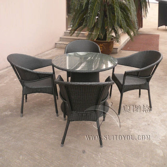 5 Pcs Wicker Rattan Garden Dining Sets Comfortable Cane Furniture 5 Pcs Wicker Rattan Garden Dining Sets Comfortable Cane Furniture Transport By Sea
