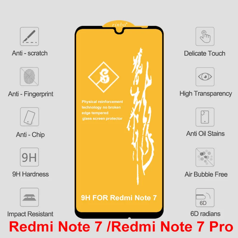 6D закаленное стекло для Xiao mi Red mi Note 7 8 6 Pro 6A 7A Защитное стекло для Xiaomi mi 9T 9 защитное стекло на красном mi Note 8 Pro 7 6