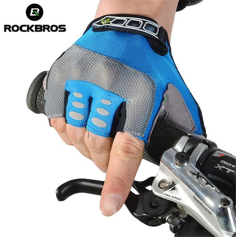 ROCKBROS Bike Cycling Gel Half Finger Short Finger font b Gloves b font Cycle Non Slip
