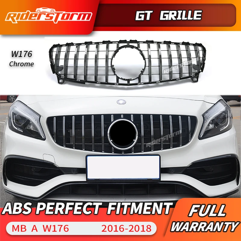 Для класс W176 GT Передняя решетка для benz A160 A180 A200 A260 A45 2016 + без Эмблема решетки