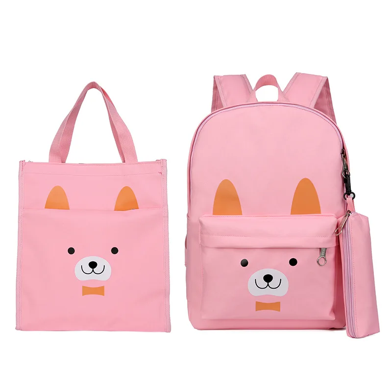 

2019 Canvas children School bags Set For Girls Female school Backpack Schoolbags High Quality Backpack Feminine Book Bag