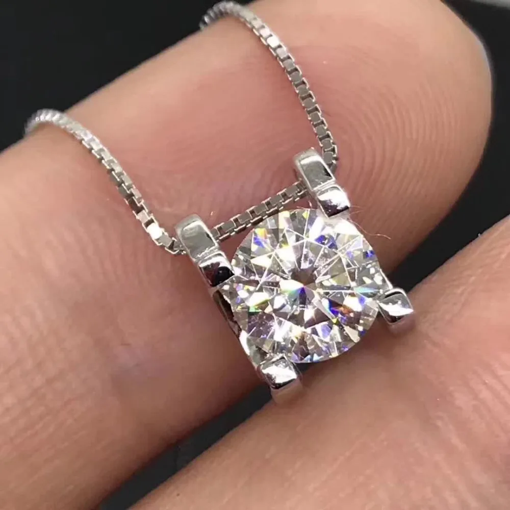 Самый блестящий камень! Moissanit diamond Подвески и 18 К Золото Классический ювелирных украшений для женщин свадеб белый драгоценный камень