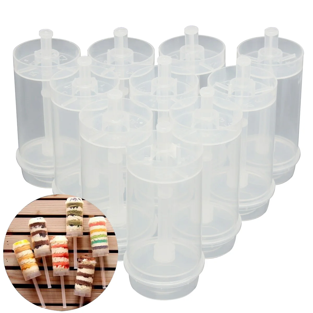 

Plastic Transparent Cake Pushing Cylinder Desserts Push Up Pop Containers Cup Push Cylinder Cake Box Cake Mold