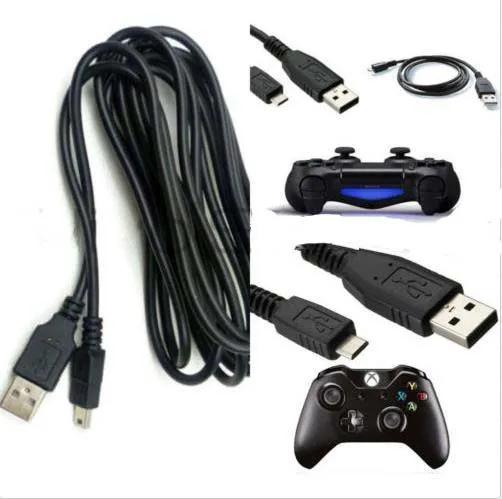 

100pcs 2.8 M extra long USB charging charger + play cable lead for PS4 & for XBOX ONE Controller