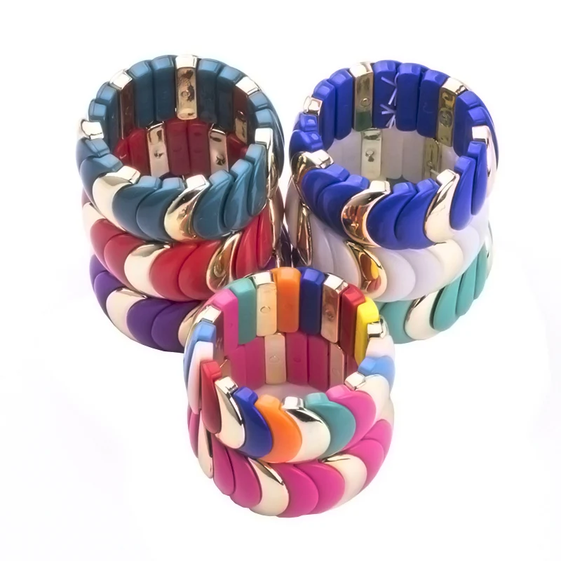 Vintage Resin Cuff Fashion Bracelets Bangles for Women Statement Stretch Geometric Acrylic Bracelet Simple Charm New Jewelry (5)