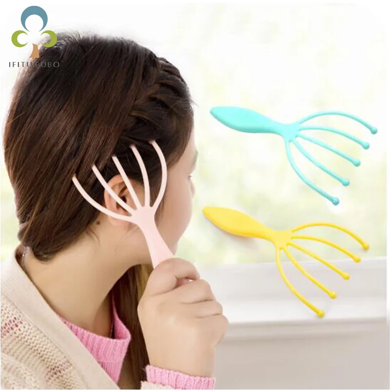 

1pc Five-jaw grab head massager scratching scalp tickle itch manual head massage tool Elderly massage comb LYQ