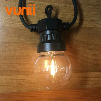 

VUNJI IP65 Clear Globe G50 Filament Lamp Connectable Outdoor String Lights For Party World Cup Christmas Wedding Garland Lights