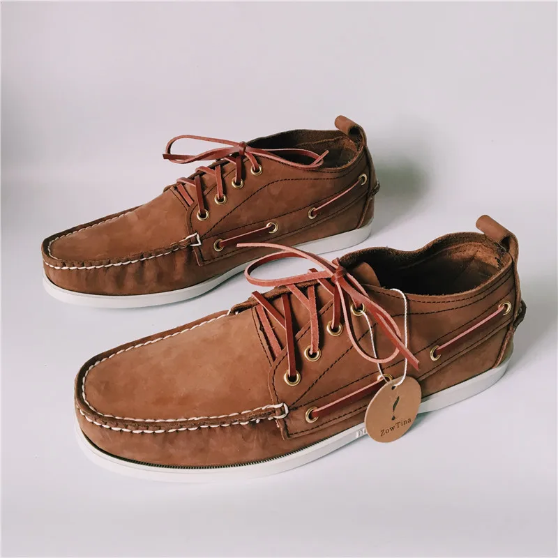 Для мужчин Топ кожаные повседневные туфли на плоской подошве со шнуровкой; Модные туфли для вождения человек Винтаж топ-сайдеры Мужская обувь Size46; Zapatos; мужская обувь