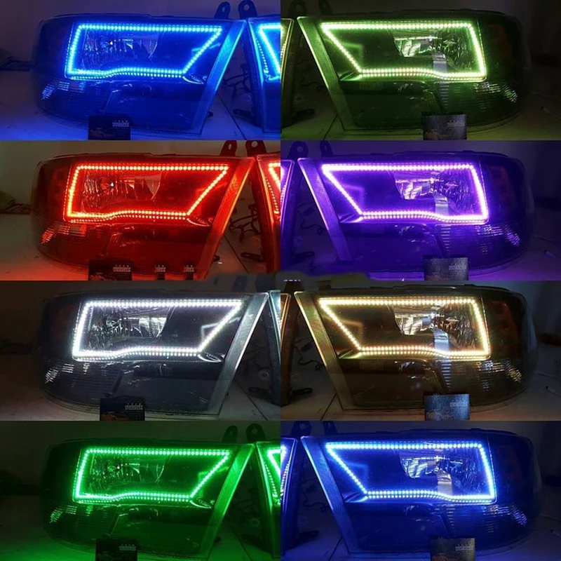 Для 2009 2016 Dodge Ram 1500 2500 3500 4500 5500 ангельские глазки LED Halo Ring RGB разноцветные спортивные