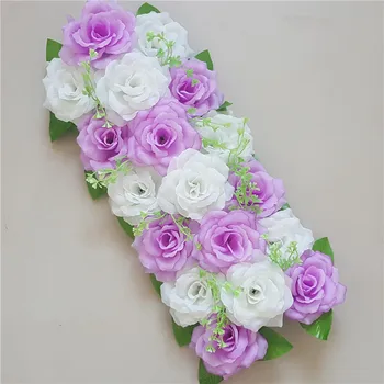 

Artificial Silk Flower Road 2pcs 50cm Wedding Road Lead Hydrangea Rose Flower Wedding Arch Square Pavilion Corners Decor Flores