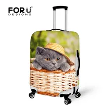 Эластичный Защитный чехол для багажа, противообрастающая корзина с принтом кошки, чехол для чемодана, эластичный чехол для путешествий, грязезащитный чехол для 18-30 дюймов