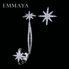 EMMAYA Снежинка циркония Блестящий светильник CZ камень серьги ручной работы ювелирные изделия Свадебные серьги длинные серьги для женщин