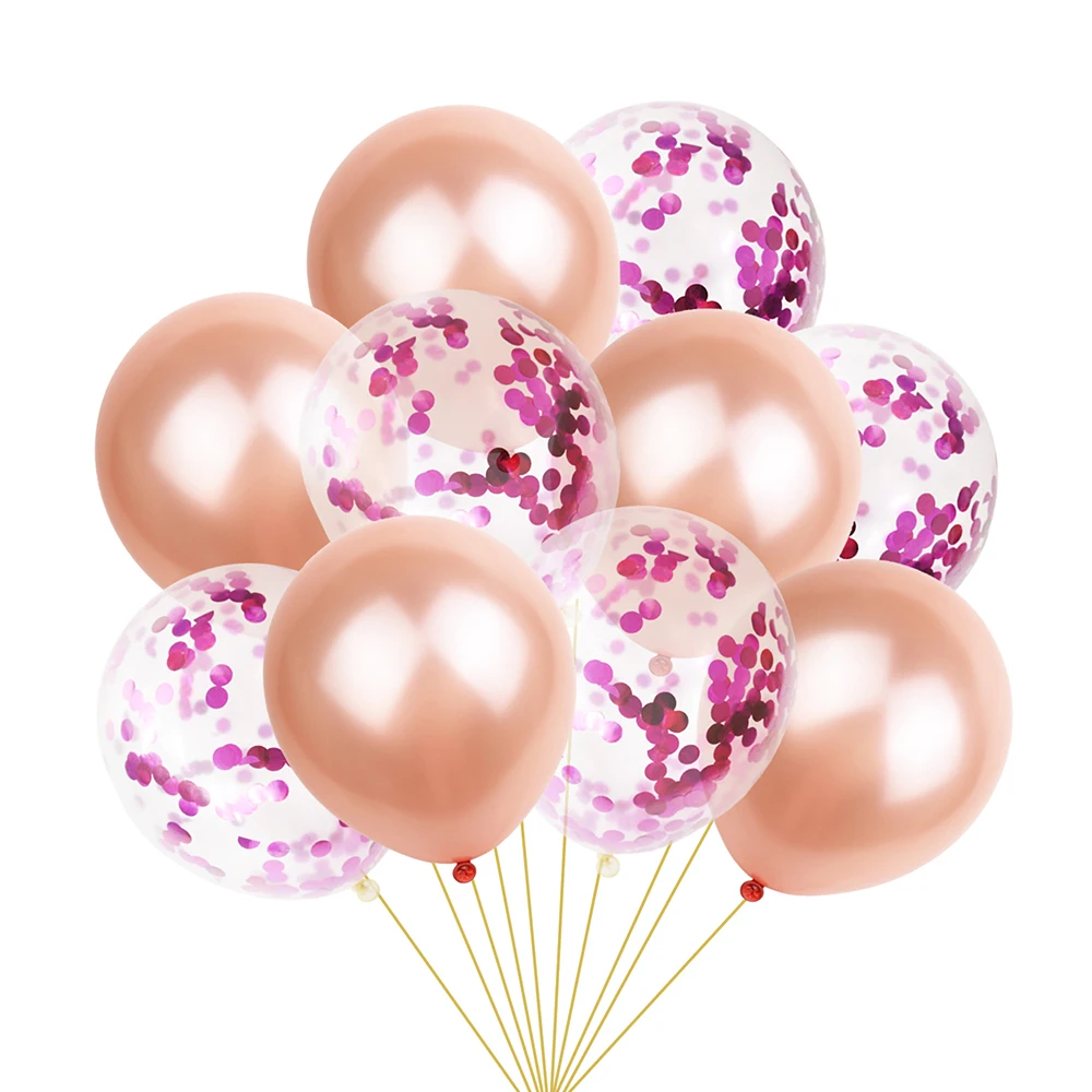 10 шт./лот, 12 дюймов, прозрачные латексные розовые, золотые, фиолетовые воздушные шары из чистой бумаги с блестками, воздушные шары для детского душа, свадебные украшения, 29