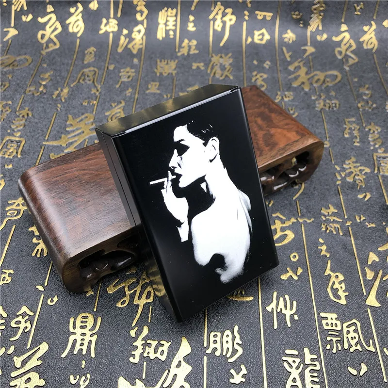 Alalinong N41 DIY алюминиевый сплав металлический женский чехол для сигарет Ins стиль курительная девушка слайд коробки для сигарет аксессуары для курения