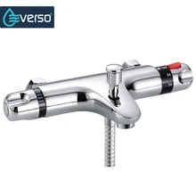 EVERSO Thermostatic Shower Mixer Bathroom Shower Set Thermostatic Shower Faucet Waterfall Thermostatic Mixing Valve