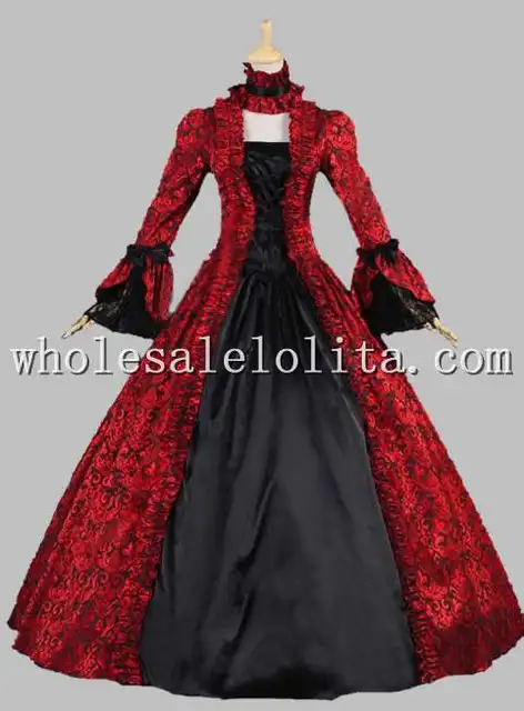 black and red masquerade dress